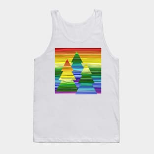 Rainbow Christmas trees Tank Top